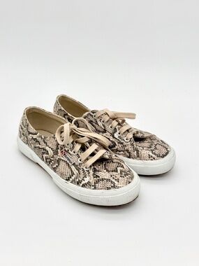 Superga 2750 Womens 6.5 Sneakers Snakeskin Python Print Low Top Canvas Shoes